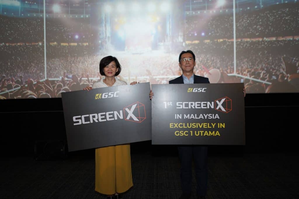 Ms Anna Wong, Leasing General Manager of 1 Utama Shopping Centre; and Mr Heng Beng Fatt, Deputy General Manager, GSC at the ScreenX media launch recently.